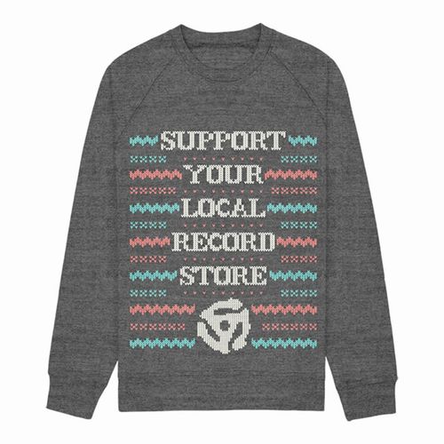 RECORD STORE DAY / SUPPORT YOUR LOCAL RECORD STORE - RSD XMAS SWEATSHIRT HEATHER GREY (SMALL) (BLACK FRIDAY EXCLUSIVE)