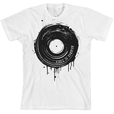 BECAUSE SOUND MATTERS / DRIPPY RECORD SLIM FIT T-SHIRT WHITE (L)