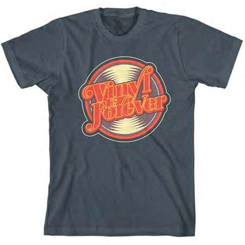 BECAUSE SOUND MATTERS / 70S VINYL IS FOREVER PRESS FLAT SLIM FIT T-SHIRT CHARCOAL (S)