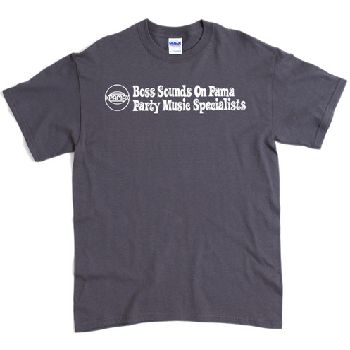 REGGAE T-SHIRTS / BOSS SOUNDS ON PAMA PARTY MUSIC SPECIALISTS T-SHIRTS CHARCOAL GRAY (M)