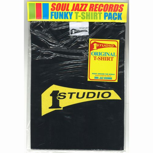 SOUL JAZZ RECORDS STUDIO 1 T-SHIRT / BLACK/YELLOW PRINT MEDIUM STUDIO ONE T SHIRT