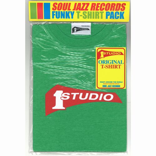 SOUL JAZZ RECORDS STUDIO 1 T-SHIRT / IRISH GREEN/REDWHITE PRINT MEDIUM STUDIO ONE T SHIRT