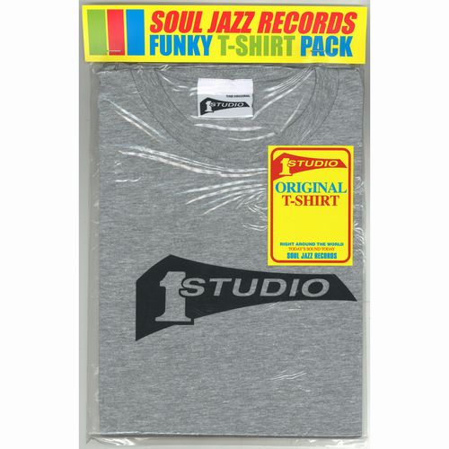 SOUL JAZZ RECORDS STUDIO 1 T-SHIRT / GREY/BLACK PRINT MEDIUM STUDIO ONE T SHIRT