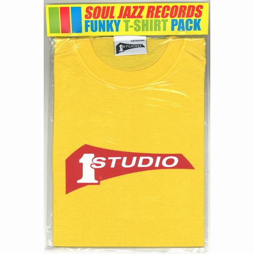SOUL JAZZ RECORDS STUDIO 1 T-SHIRT / YELLOW/REDWHITE PRINT MEDIUM STUDIO ONE T SHIRT
