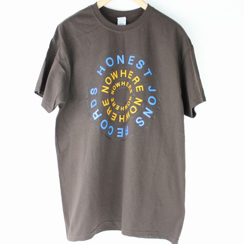 HONEST JONS RECORDS T-SHIRTS / NOWHERE : BLUE & ORANGE ON BROWN XL