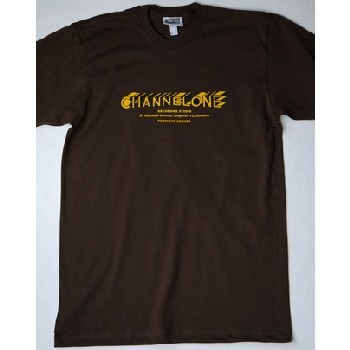 PRESSURE SOUNDS T-SHIRTS / CHANNEL ONE T-SHIRTS (BROWN WITH YELLOW S) 
