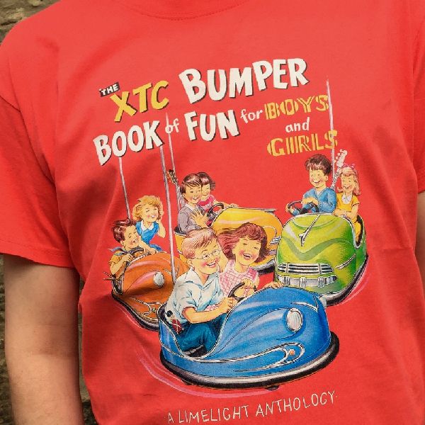 XTC / EXCLUSIVE T-SHIRT FEATURING "THE XTC BUMPER BOOK OF FUN FOR BOYS AND GIRLS" FRONT COVER DESIGN BY MARK THOMAS. (S)