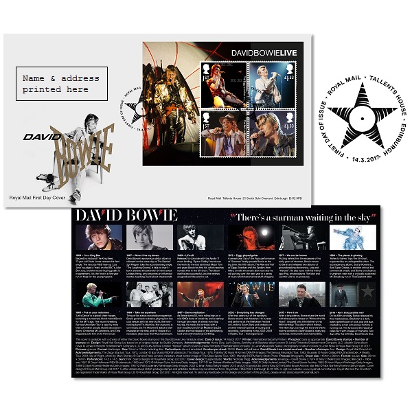 DAVID BOWIE / デヴィッド・ボウイ / DAVID BOWIE EDINBURGH FIRST DAY COVER STAMP SHEET