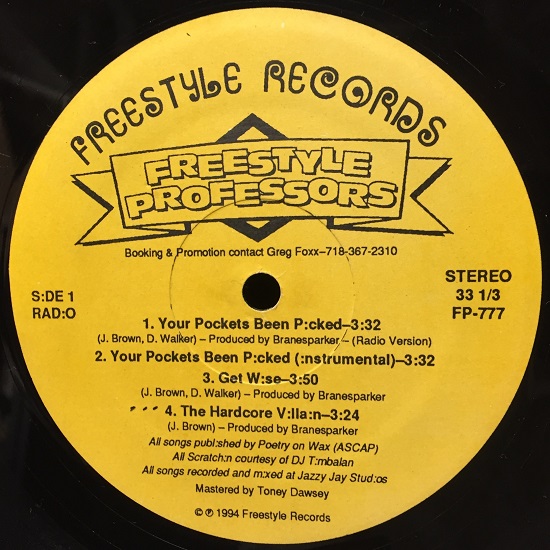 FREESTYLE PROFESSORS / フリースタイル・プロフェッサーズ / YOUR POCKETS BEEN PICKED / DOWN WITH THE FREESTYLE PROFESSORS - US ORIGINAL PRESS -