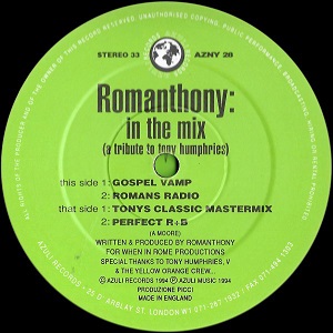 ROMANTHONY / ロマンソニー / IN THE MIX (A TRIBUTE TO TONY HUMPHRIES)