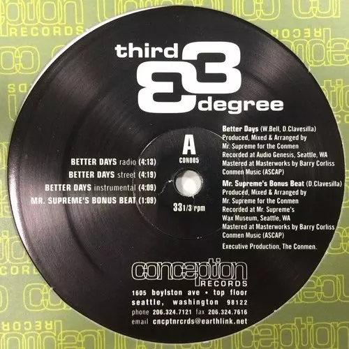 Third Degree Better Days アングラ BETTER DAYS / UPRISING - US ORIGINAL PRESS -/THIRD DEGREE (HIP HOP
