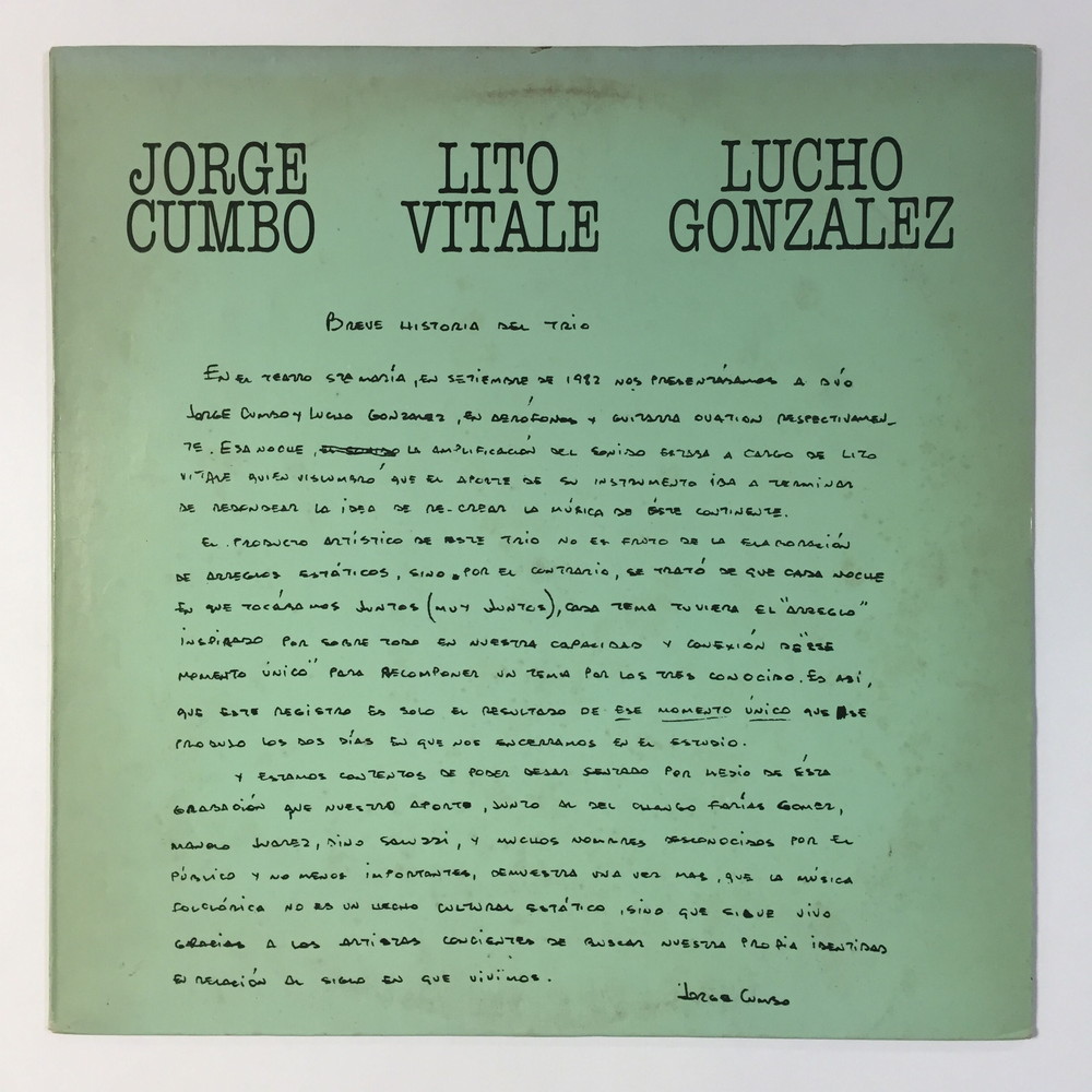 JORGE CUMBO/LITO VITALE/LUCHO GONZALEZ / JORGE CUMBO - LITO VITALE - LUCHO GONZALEZ