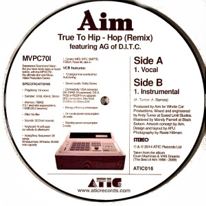 AIM (HIPHOP) / TRUE TO HIPHOP (REMIX) ピクチャーヴァイナル(7")