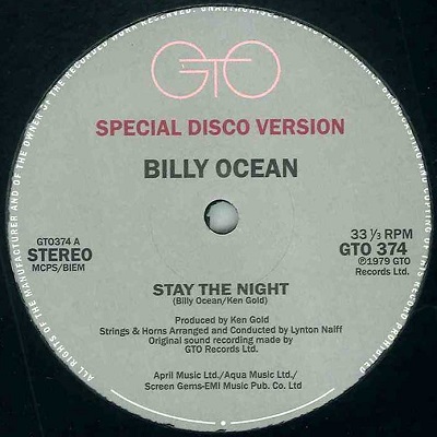BILLY OCEAN / ビリー・オーシャン / STAY THE NIGHT + NIGHTS + ARE YOU READY (12")