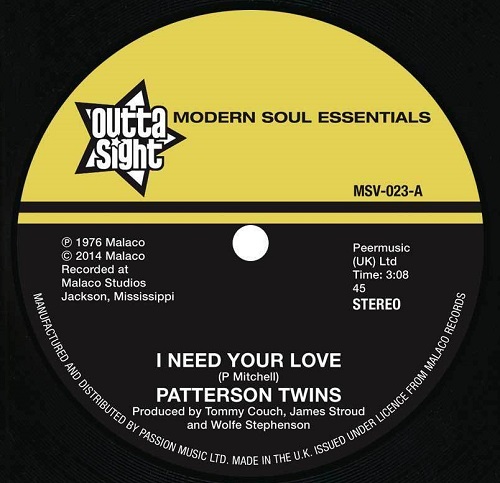 PATTERSON TWINS + RICHARD CAITON / I NEED YOUR LOVE / I'M GONNA LOVE YOU MORE (7")