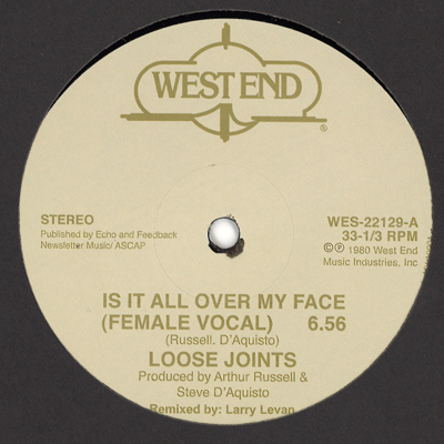 LOOSE JOINTS / ルーズ・ジョインツ / IS IT ALL OVER MY FACE? (12")