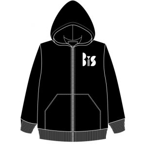 BiS (新生アイドル研究会) / BiS x FUUDOBRAIN ZIP UP HOODIE BLACK x WHITE (XLサイズ)