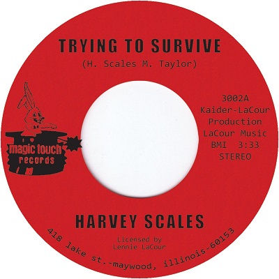 HARVEY SCALES & THE SEVEN SEAS / TRYING TO SURVIVE / TRACKDOWN (7")