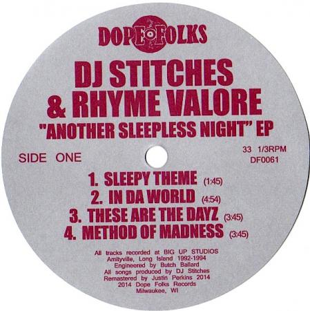 DJ STITCHES & RHYME VALORE / ANOTHER SLEEPLESS NIGHT EP "12"
