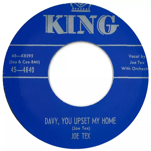 JOE TEX / ジョー・テックス / DAVY, YOU UPSET MY HOME / PNEUMONIA (7")