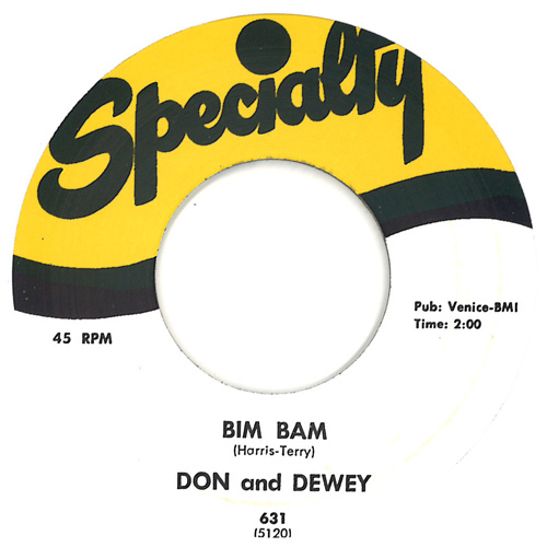 DON & DEWEY / ドン&デューイ / JUSTINE / BIM BAM (7")