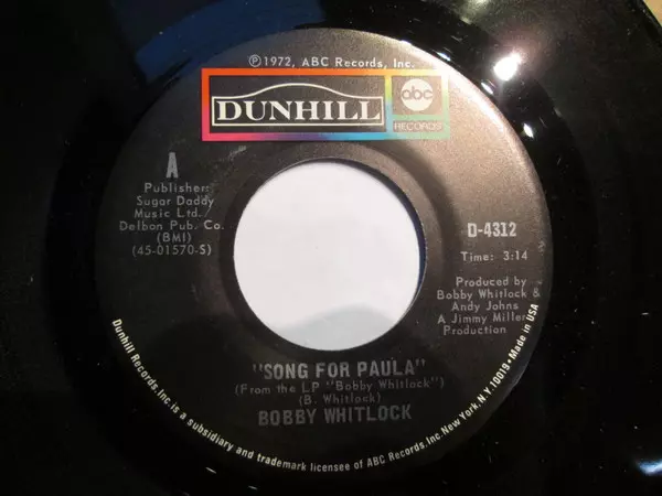 BOBBY WHITLOCK / ボビー・ウィットロック / SONG FOR PAULA