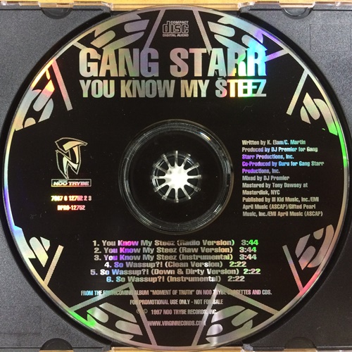 GANG STARR / ギャング・スター / YOU KNOW MY STEEZ - US PROMO CD SINGLE -