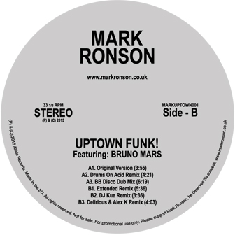 MARK RONSON / マーク・ロンソン / UPTOWN FUNK (REMIXES)