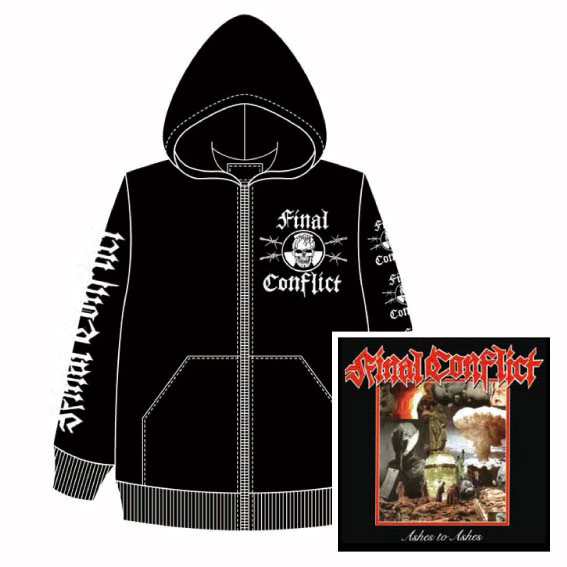 FINAL CONFLICT (PUNK) /  XS/FINAL CONFLICT/ASHES TO ASHES ZIP UP HOODY 