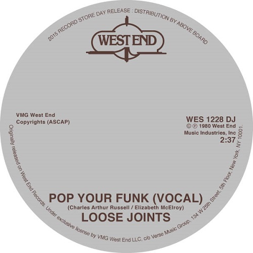 LOOSE JOINTS / ルーズ・ジョインツ / POP YOUR FUNK (7")