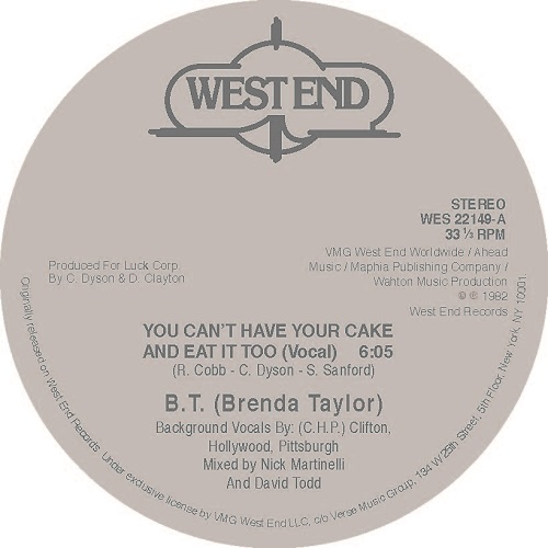 BRENDA TAYLOR / ブレンダ・テイラー / YOU CAN'T HAVE YOUR CAKE AND EAT IT TOO (12")