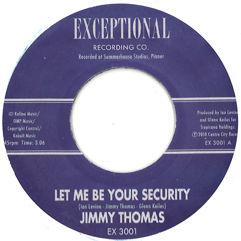 JIMMY THOMAS / ジミー・トーマス / LET ME BE YOUR SECURITY / FIRST CLASS TICKET (7")