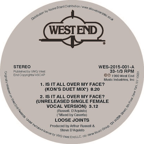 LOOSE JOINTS / ルーズ・ジョインツ / IS IT ALL OVER MY FACE ? (KON EDIT) / UNRELEASED ORIGINAL VERSIONS (12")