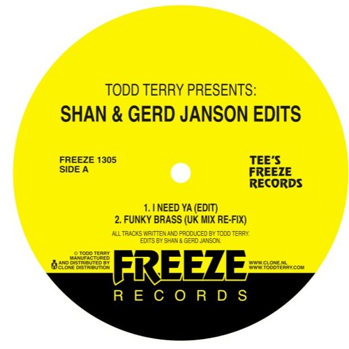 TODD TERRY / トッド・テリー / SHAN & GERD JANSON EDITS