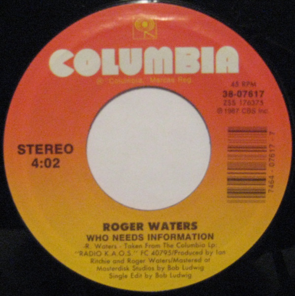 ROGER WATERS / ロジャー・ウォーターズ / WHO NEEDS INFORMATION