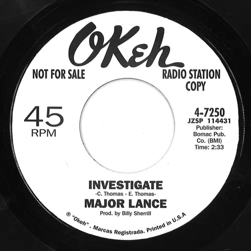MAJOR LANCE / メジャー・ランス / INVESTIGATE / BEAT (7")