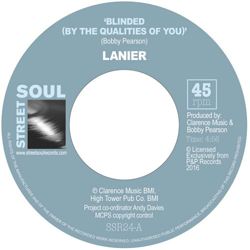 LANIER / BLINDED (BY THE QUALITIES OF YOU) / 25 HOURS (EDIT) (7")