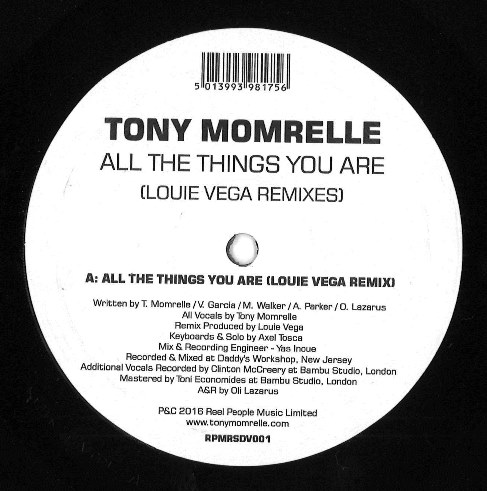 TONY MOMRELLE / トニー・モムレル / ALL THE THINGS YOU ARE (LOUIE VEGA REMIXES)