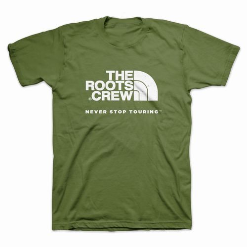 THE ROOTS (HIPHOP) / NEVER STOP TOURING T-SHIRT (OLIVE - M) (T-SHIRT)