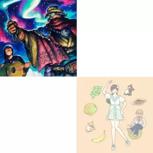 岡田徹 FT.柴田聡子、3776、山本精一 / オーロラ見るまで眠れない c/w マスカット・ココナッツ・バナナ・メロン(アナログ)