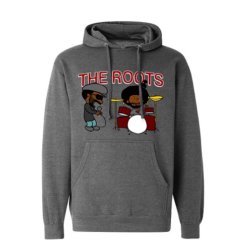 THE ROOTS (HIPHOP) / BLACK THOUGHT & QUESTLOVE CARTOON HOODY (GREY-S)