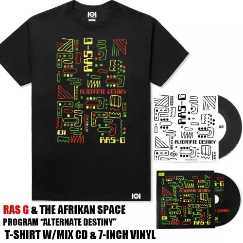 RAS G AND THE AFRIKAN SPACE PROGRAM / ALTERNATE DESTINY (T-SHIRT, MIX CD & 7") BLACK - S