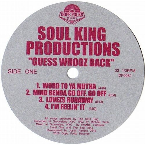 SOUL KING PRODUCTIONS / GUESS WHOOZ BACK "LP"