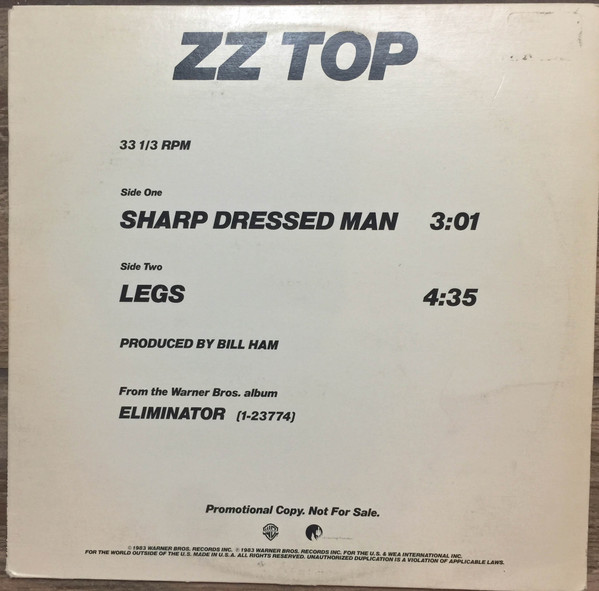 ZZ TOP / ZZトップ / SHARP DRESSED MAN / LEGS