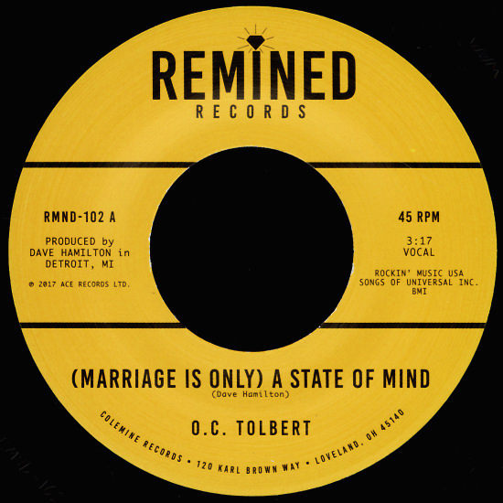 O.C. TOLBERT (TOLBERT) / O.C.トルバート / (MARRIAGE IS ONLY) A STATE OF MIND / MARRIAGE IS A STATE OF VIDES (7")