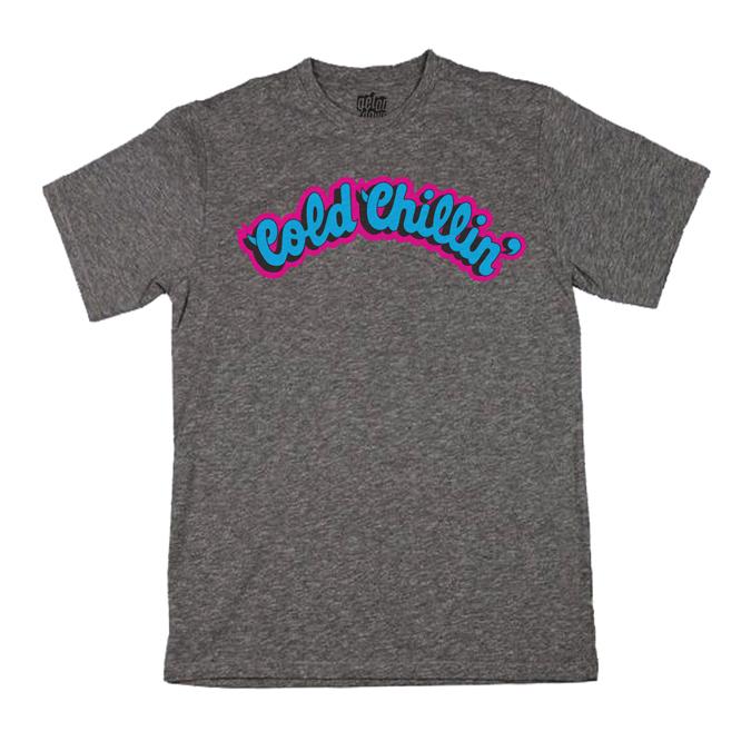 V.A. (COLD CHILLIN') / COLD CHILLIN' T-SHIRT (BLUE ON GREY - M)