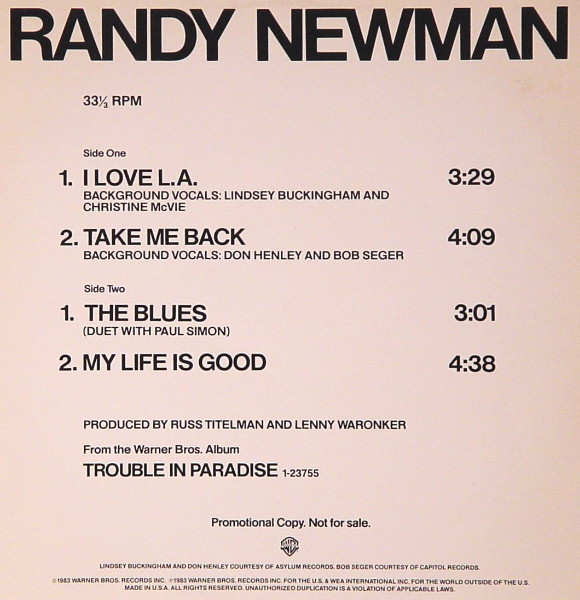 RANDY NEWMAN / ランディ・ニューマン / I LOVE L.A.