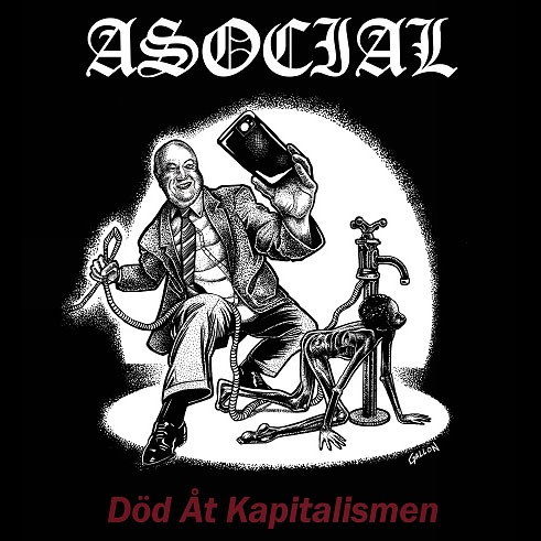 ASOCIAL / アソーシャル / DOD AT KAPITALISMEN (DIE-HARD EDITION ON HALF AND HALF RED BLACK VINYL)
