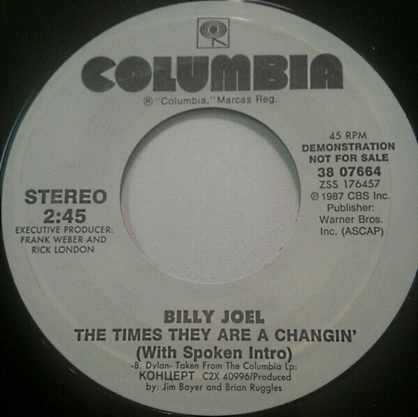 BILLY JOEL / ビリー・ジョエル / TIMES THEY ARE A CHANGIN'
