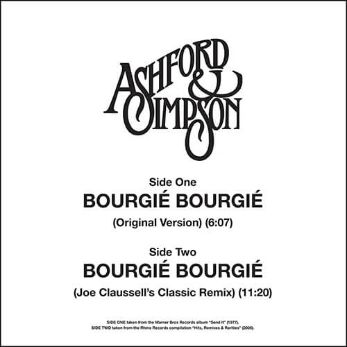 ASHFORD & SIMPSON / アシュフォード&シンプソン / BOURGIE BOURGIE (ORIGINAL + JOE CLAUSSELL'S REMIX)